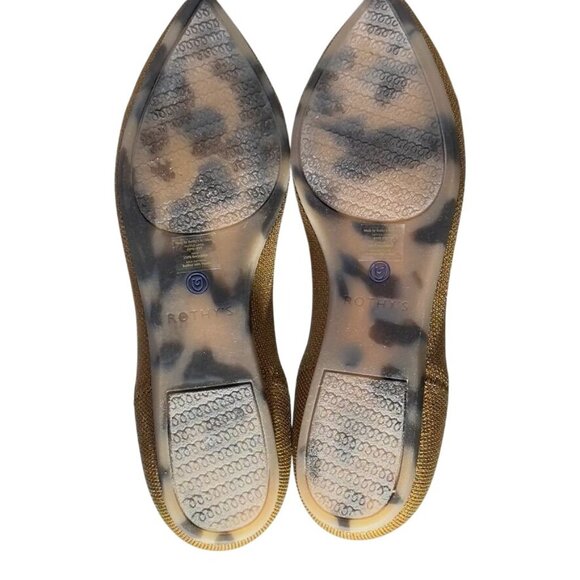 ROTHY'S Womens Pointed-Toe Flats Recycled Knit Bronze/Brown Blue Trim Size 7 - Picture 8 of 11